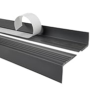 Antislip vinyl zelfklevende traptredenrandafwerking 1 Meter flexibele rubberen tredebescherming voor binnen- en buitentreden (50×25 mm, grijs