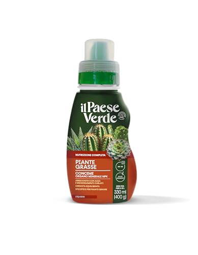 Il Paese Verde - Concime Piante Grasse 330ml - Concime Liquido Organico Minerale Arricchito con Alga e Microelementi Chelati Pronti per Essere Assimilati dalle Piante