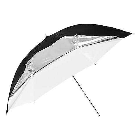 Glow 40" White Umbrella with Removable Silver/Black Layer Cover