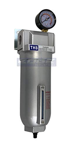 HEAVY DUTY INDUSTRIAL GRADE COALESCING FILTER WITH 0.01u MICRON ELEMENT, METAL BOWL, REMOVES 99.98% MOISTURE, VAPOR AND OIL FROM COMPRESSED AIR LINES, AUTO DRAIN (3/4" NPT, 11oz)