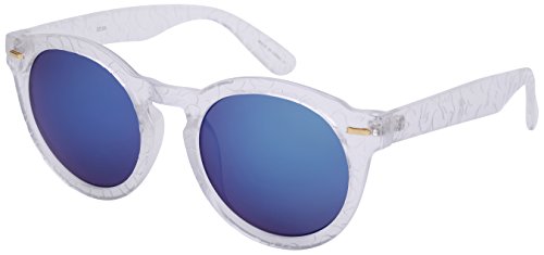 Round P3 Style Sunglasses with Color Mirrored Lens 32135-REV