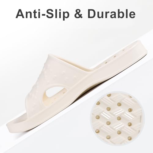 Image of shevalues Shower Shoes for Women Men with Arch Support Quick Drying Pool Slides Lightweight Beach Sandals with Drain Holes