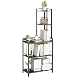 KZOBYD Eckregal, 5-stufiger Bücherregal, Eckregalständer Ecktisch mit Metallgestell, hohes Aufbewahrungsregal für Kleiner Raum, Küche, Wohnzimmer, Schlafzimmer, Büro