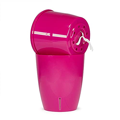 Santino 4er-Set Selbstbewässernder Topf mit Dochtsystem und Wasserstandsanzeige für den Innenbereich, Orchideentopf D 15cm (Anthracite, 2L)