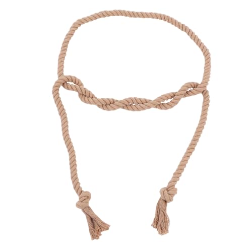 Vintage Cotton Linen Waist Belt for Pastor Braided Waistband for Robe Pants Dress Lightweight Long Belt for Casual and Formal Wear Dark Brown