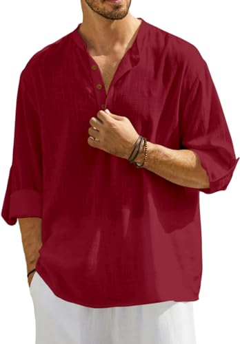 Image of Men's Solid Cotton Blend Regular Fit Mandarin /Chinese Collor Short Kurta for Men