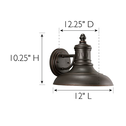 Image of Design House 516732 Monterey Industrial Modern 1-Light Indoor /Outdoor Wall Mount with Metal Shade for Porch Entryway Barn, Oil Rubbed Bronze