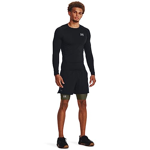 Image of Under Armour Men's HeatGear Long Shorts, (390) Marine Od Green / / White, X-Large Tall