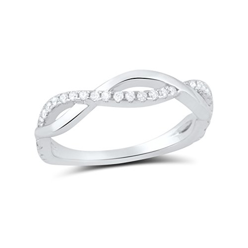 SILVERCLOSEOUT Sterling Silver Cz Stackable Twisted infinity Ring (Size 4-10)