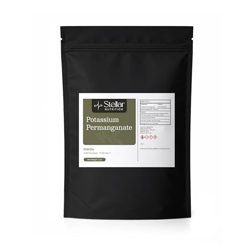 Stellar Nutrition Potassium Permanganate Powder (KMnO4) Reagent Grade High Purity | Water Treatment Oxidation Aquarium | Free-Flowing Purple Crystals | 2 oz (57 Grams)
