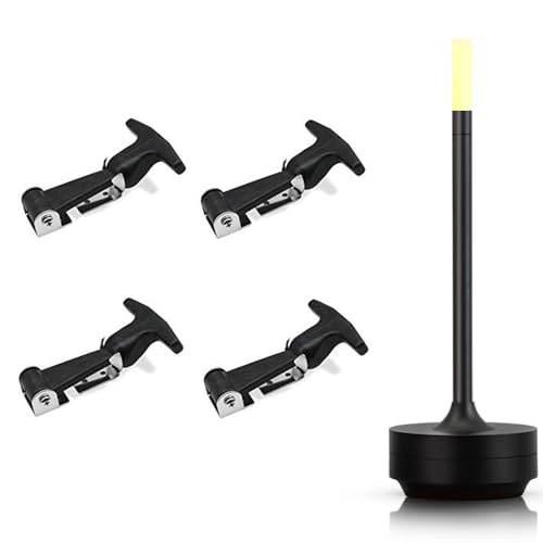 HPUFKOT Portable Metal Desk Lamp,3 Level Brightness Touch Control Desk Lamps, Rechargeable Battery - Ideal Bedside Lamp for Bedroom Nightstand 4 Packs Elastic Damping hasp