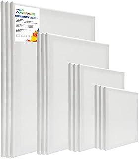 HOTOOLME 12 Pack Canvas for Painting Blank Canvases for Art Board Frame Panels Cotton Canvases for Acrylic Painting Oil Painting
