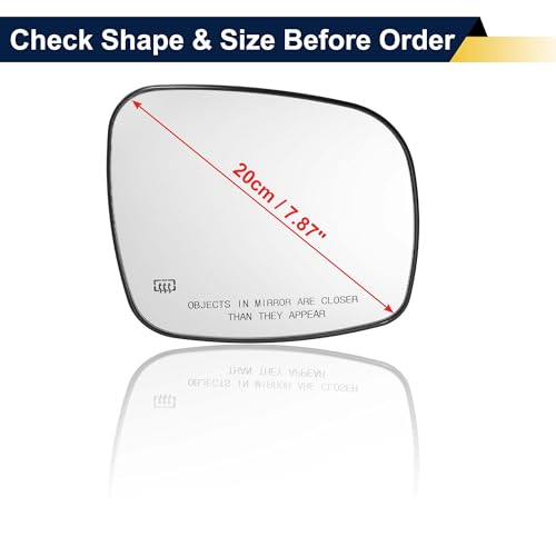 VISMIRROR Driver Right Side 68026176AB W/Backing Plate Side View Convex Heated Mirror Glass for Chrysler Town & Country for Dodge Grand Caravan for RAM CV Car Replacement Front by VISMIRROR - Image 6