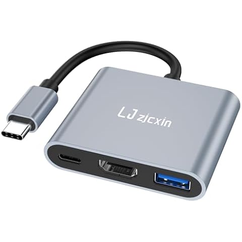 USB C to HDMI Adapter, Type C to 4K HDMI Adapter with 100W PD & USB 3.0 Port Multiport Digital AV Converter for MacBook Pro/air, iPad Pro/air, iPhone 15, Tablets, Switch and More USB-C Devices Cover