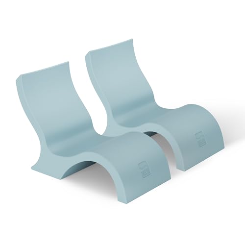 Image of Ledge Lounger - Signature Lowback Chair - for in-Pool or On-Deck Use - Water Depths 0-9 inch - Compatible with All Types - Resin Water Chairs - for Pool, Sundeck, Patio - Set of 2 - Frost