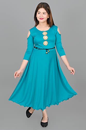 Image of SFC Fashion Cotton Casual Solid Midi Frock Dress for Girls