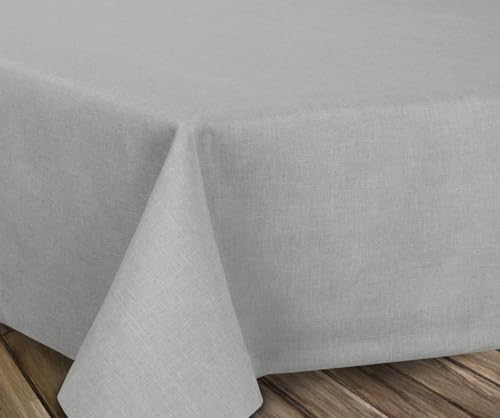 BEAUTEX fleckenabweisende und bügelfreie Tischdecke - Tischtuch mit Lotuseffekt - Tischwäsche in Leinenoptik, Eckig 160x260 cm, Hellgrau BEAUTEX fleckenabweisende und bügelfreie Tischdecke - Tischtuch mit Lotuseffekt - Tischwäsche in Leinenoptik, Eckig 160x260 cm, Hellgrau