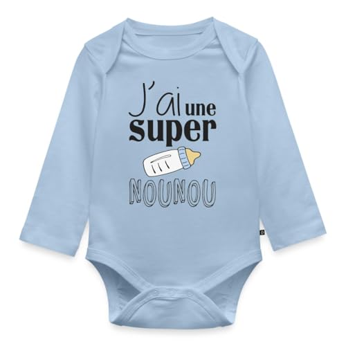 Body manches longues bébé bio j'ai une super nounou Spreadshirt en textile premium