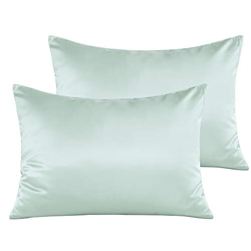 NTBAY Zippered Satin Toddler Pillowcases, 2 Pack Super Soft and Luxury Travel Pillow