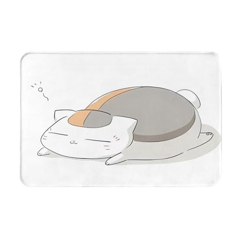 玄関マット ニャンコ先生 夏目友人帳 かわいい 漫画 ドアマット バスマット 柔らかい ふわふわ 洗える 吸水 人気 おしゃれ キッチンマット 耐摩耗 滑り止め 四季通用 40x60cm