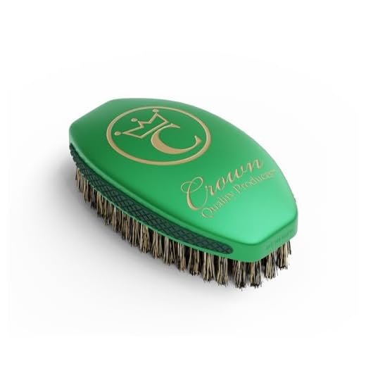 NEW Crown Quality Products Caesar 2.0 Boar Bristle Hairbrush, Medium Soft, Old Money Green with Metallic Gold Logo - Non-Slip Grip, Wet or Dry Use, Waterproof Design