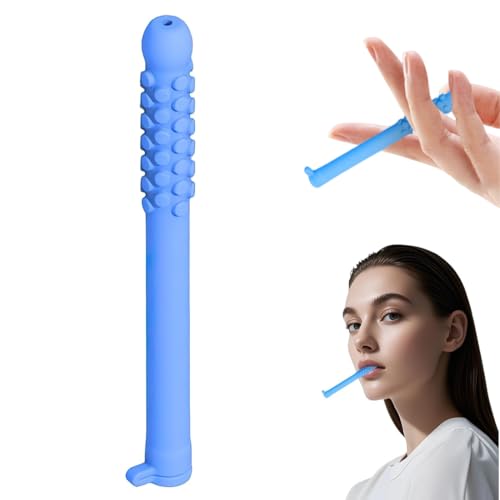 EIROVYA Cigarrillo Falso para Dejar de Fumar,Cigarrillo de Silicona para Fumar sin Humo,Herramienta Ansiedad Adulto(Sabor Azul/Menta)