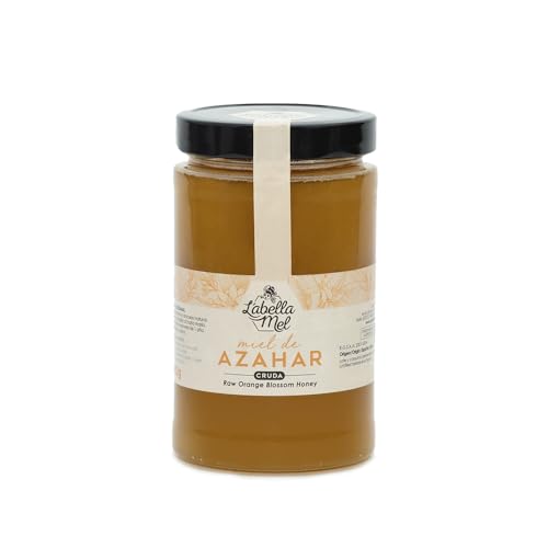 Miel de Azahar, Miel cruda de calidad, miel pura de abeja de panal de miel con aroma floral suave y sabor auténtico, ideal para infusiones, tostadas y recetas caseras, producto natural. (500 g)
