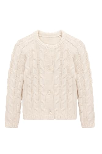 Lilax Baby Girls' Cable Knit Cardigan Long Sleeve Cotton Sweater - Main Image