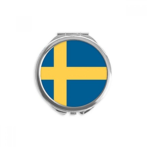 Miroir rond maquillage de poche portable Suède pays europe multicolore compact