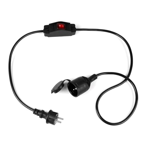 SWAWIS Verlängerungskabel mit Schalter 1,5m, 16A 250V...