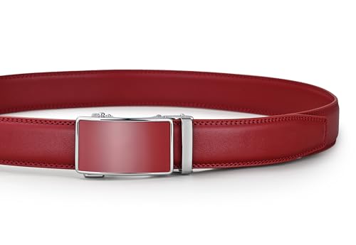 Image of Lingli Men's Belt,Ratchet Dress Belt with Automatic Buckle Brown /Black-Trim to Fit-35mm wide