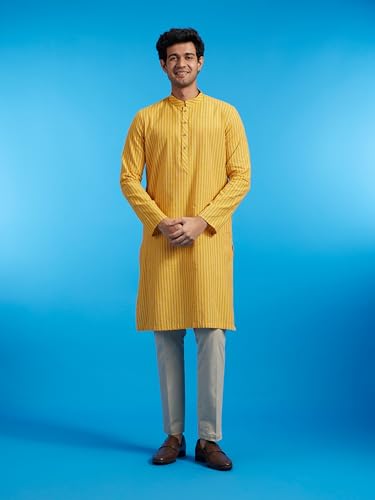 Image of DIWAS BY MANYAVAR Men's Cotton Striped Kurta (1pc)