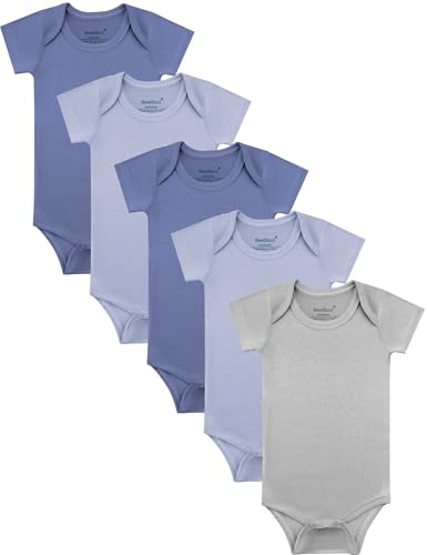Image of BestSoul Baby Solid Bodysuit - Super Soft Rayon made from Bamboo - Short Sleeve Long Sleeve Newborn Infant Boy Girl - 5-Pack
