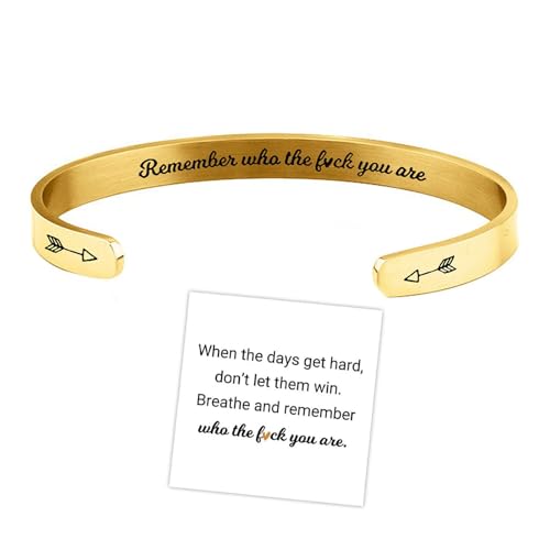 Remember Who The F You Are Motivational Color Bangle, Stainless