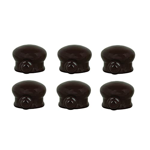 Image of FAPBADRI Simple Curtain End Caps /Finials for a 1 inch Pipe /Rod, Colour - Brown, 6 Pieces