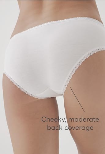 Image of Pact Women's Organic Cotton Soft Hipster Panties, No Show Design Cheeky Bikini Underwear, 2 Pack