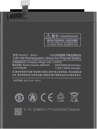 FEEL Orignal BN31 Battery for Redmi Y1 mi 5X Redmi Y2 Redmi Y1 Lite ~!!! 3080mAh!!!