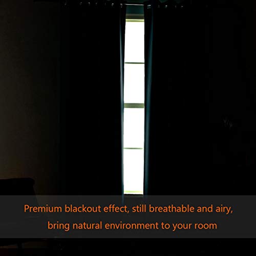Image of H.VERSAILTEX Blackout Patio Curtains 100 x 102 Inches for Sliding Door Extral Wide Blackout Curtain Panels Thermal Insulated Room Divider - Grommet Top, 8.5' Tall by 8.3' Wide - Jet Black