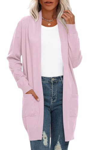 Image of Anymiss Womens Oversized Long Sweater Cardigan with Pockets - Long Sleeve Knit Kimono S-3X