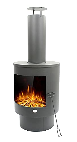 MaxxGarden Chimenea de Exterior Hastio - Chimenea de Patio - Ø45 x 120 cm en Chimenea de Patio - Horno de Terraza, Acero...