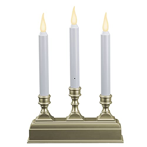 Image of 612 Vermont Battery Operated LED Window Candelabra with Sensor and 8 Hour Timer (Pewter)