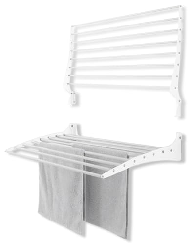 Laundry Company Wall-Mounted Vertical Folding Clothes Airer – 8-Rod Indoor/Outdoor Dryer, 95cm Wide, 25kg Capacity