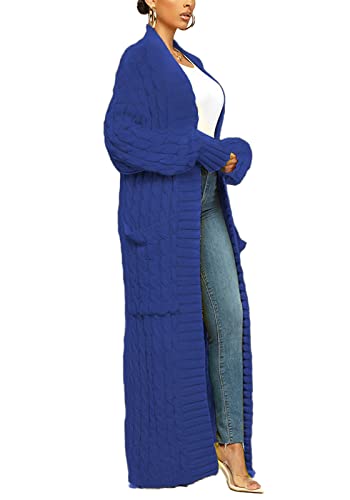 Image of Tcremisa Long Cable Knit Cardigans for Women Chunky Maxi Sweater Coat