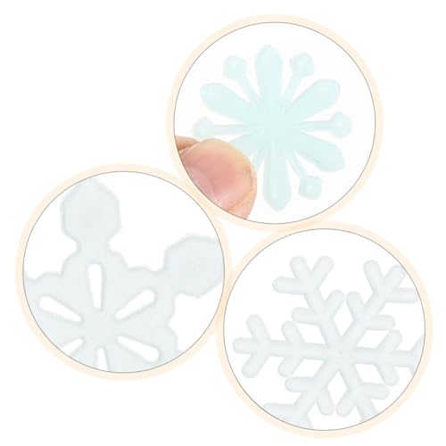 VOSAREA 200pcs Stickers Fluorescentes Copos de Nieve Navidad miniatura 4