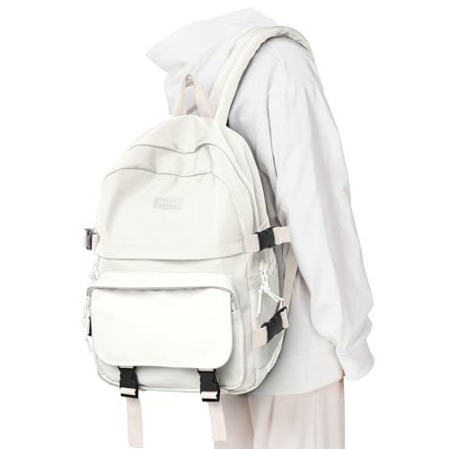 Image of weradar Backpacks For School Teens Boys Girls,Cute Bookbag,Lightweight College Backpack For Women Men,Waterproof Middle School Bag Casual Travel Daypack(Beige)