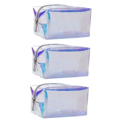 IWOWHERO 3個 化粧品オーガナイザーバッグ クリア化粧品トラベルバッグ ポータブル化粧ポーチ 旅行化粧バッグ クリアメイクアップバッグ 透明な化粧バッグ 屋外化粧品袋 化粧品収納袋