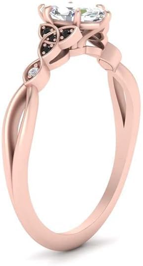 Image of 55Carat Choose Your Gemstone 14k Rose Gold Plated Marquise Shape Petite Engagement Ring Everyday Wedding Jewelry Handmade Gifts for Wife Celtic Knot Split Diamond CZ Birthstone Ring : US Size 4 to 12