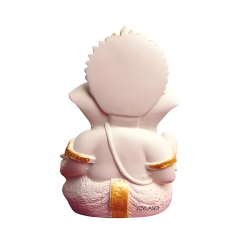Image of JOY LAND Lord Ganesha Car Dashboard Idol | White & Gold Ganesh Murti for Car Dashboard, Home & Office Decor (White Gold)