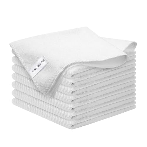 Microfiber Cleaning Cloth-8PK High Absorbent Lint-Free Scratch-Free Multi-Purpose Double-Sided Fiber Cleaning Supplies Polishing Drying Towels for House Kitchen Car 12