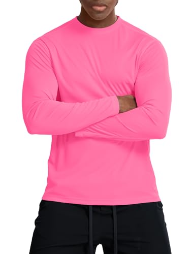 Zengjo Moisture Wicking Athletic Shirts for Men Long Sleeve Workout Running Gym Performance Tee UV/Sun Protection